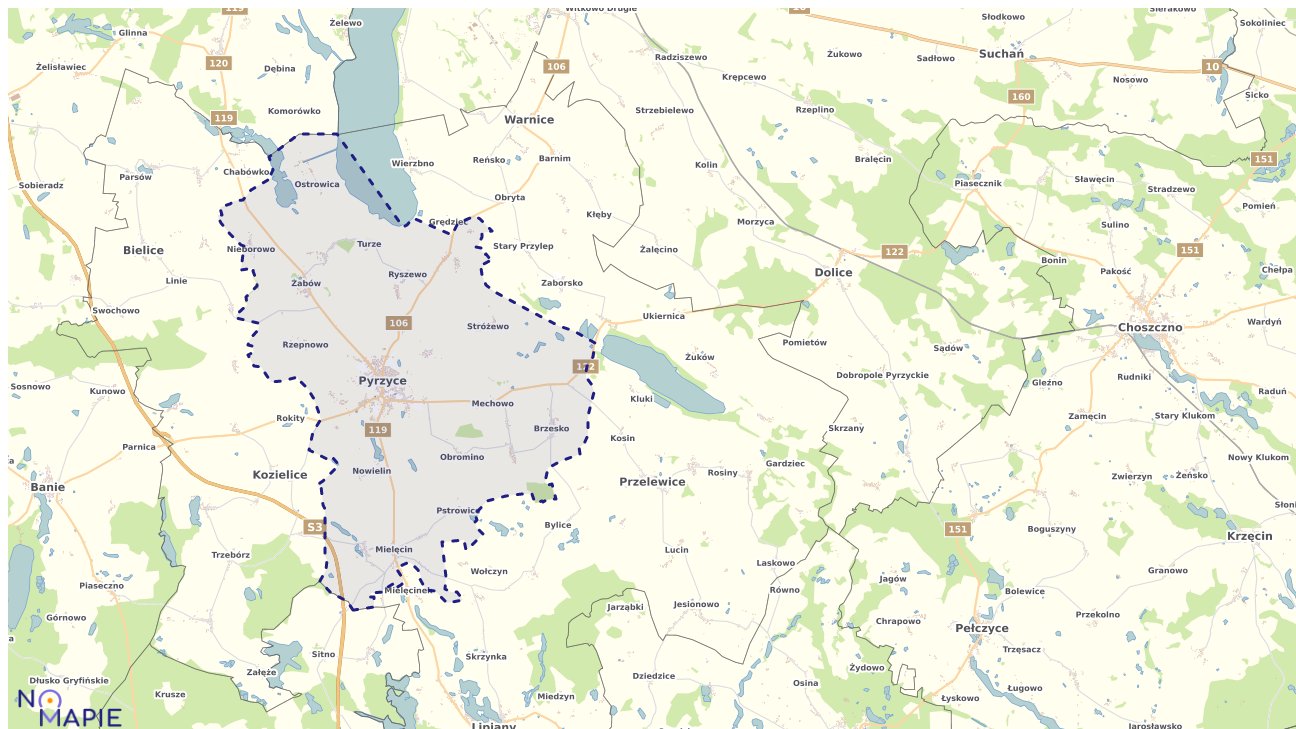 Mapa wyborów do sejmu Pyrzyce