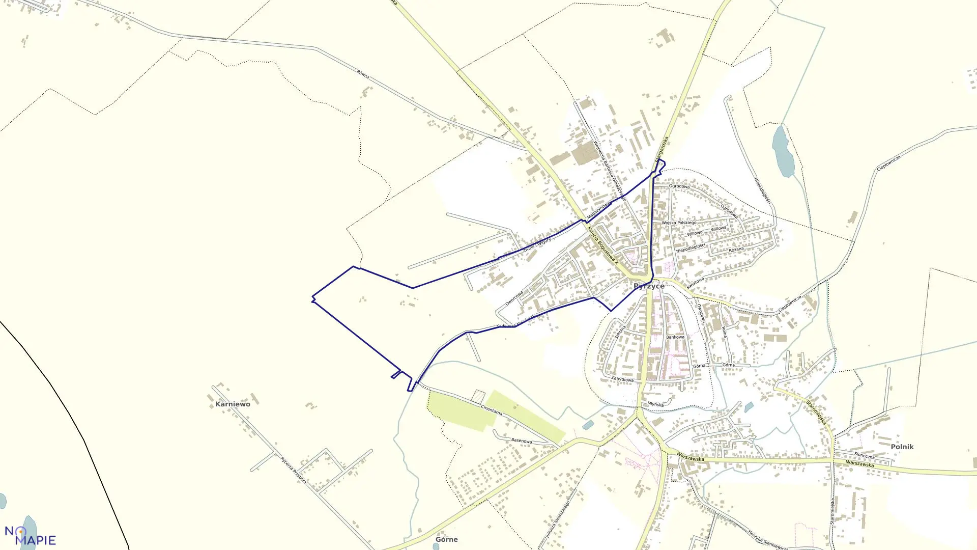 Mapa obrębu Pyrzyce 6 w gminie Pyrzyce